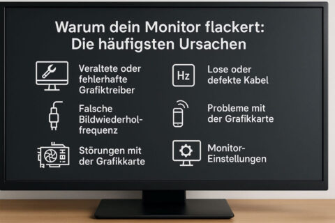 Monitor flackert – die häufigsten Ursachen grafisch dargestellt auf einem Bildschirm