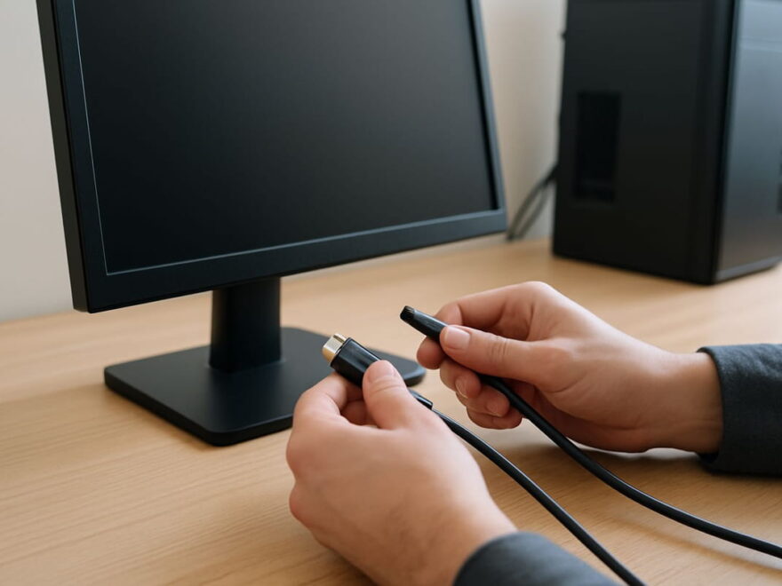 Monitor zeigt kein Signal – Kabelverbindung wird überprüft