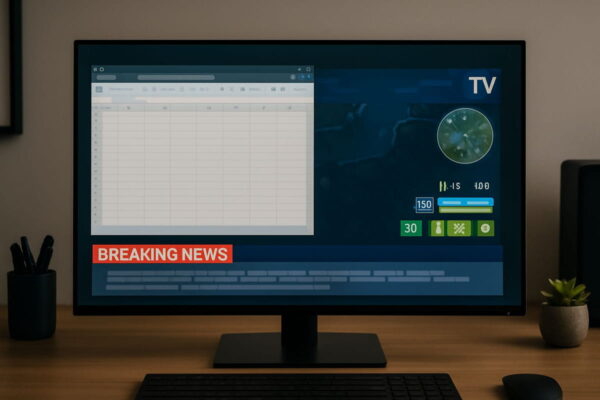 Typische Burn-in-Risiken bei OLED-Monitoren durch feste Bildelemente OLED-Monitore mit typischen statischen Inhalten wie Logos und HUDs