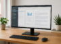 OLED-Monitore im Homeoffice mit geöffneter Büroanwendung