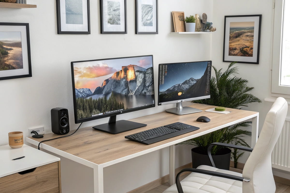 Vergleich unterschiedlicher Bildschirmgrößen bei Monitoren fürs Büro