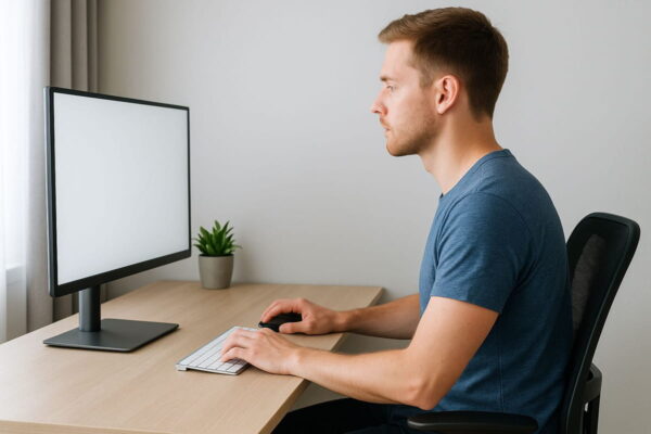 Ergonomische Monitor-Einstellung für entspanntes Sehen