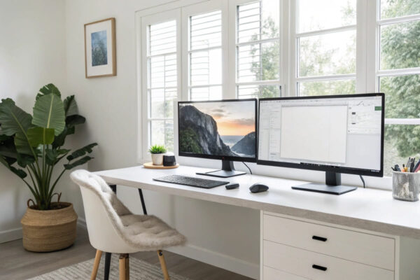 Windows-Setup mit mehreren Monitoren für mehr Übersicht Mehrere Monitore unter Windows im produktiven Einsatz am Schreibtisch