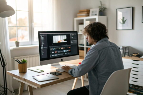 Monitor einstellen für optimale Bildqualität am Arbeitsplatz Monitor einstellen an einem modernen Arbeitsplatz