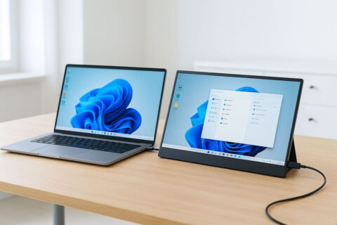 Portable Monitore im Einsatz an einem Laptop per USB-C