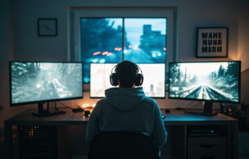 Vergleich der Auflösung beim Gaming auf drei Monitoren mit 1080p, 1440p und 4K