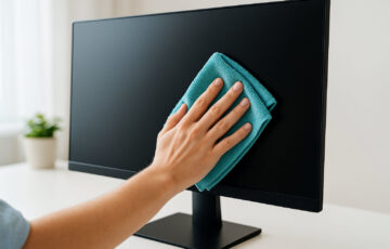 Monitor richtig reinigen mit Mikrofasertuch – schonende Pflege für klare Bildqualität ohne Kratzer