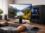 Monitor zeigt Bildausgabe eines PCs auf dem Bildschirm